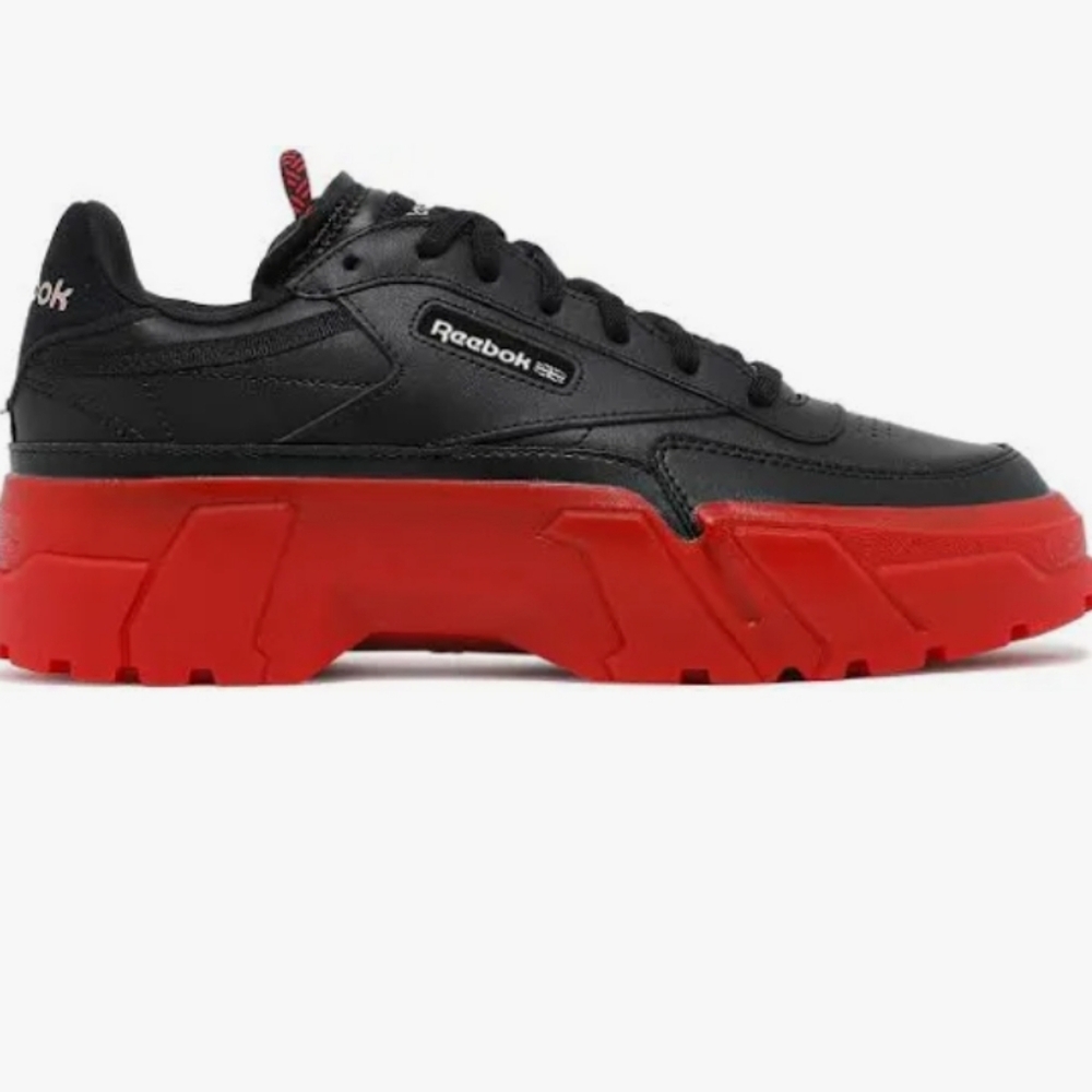 Reebok CARDI B Red And Black Chunky Sneakers